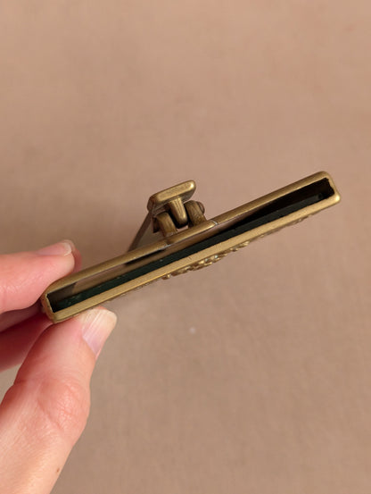 Small Solid Brass Floral Tabletop Frames, Set of Two