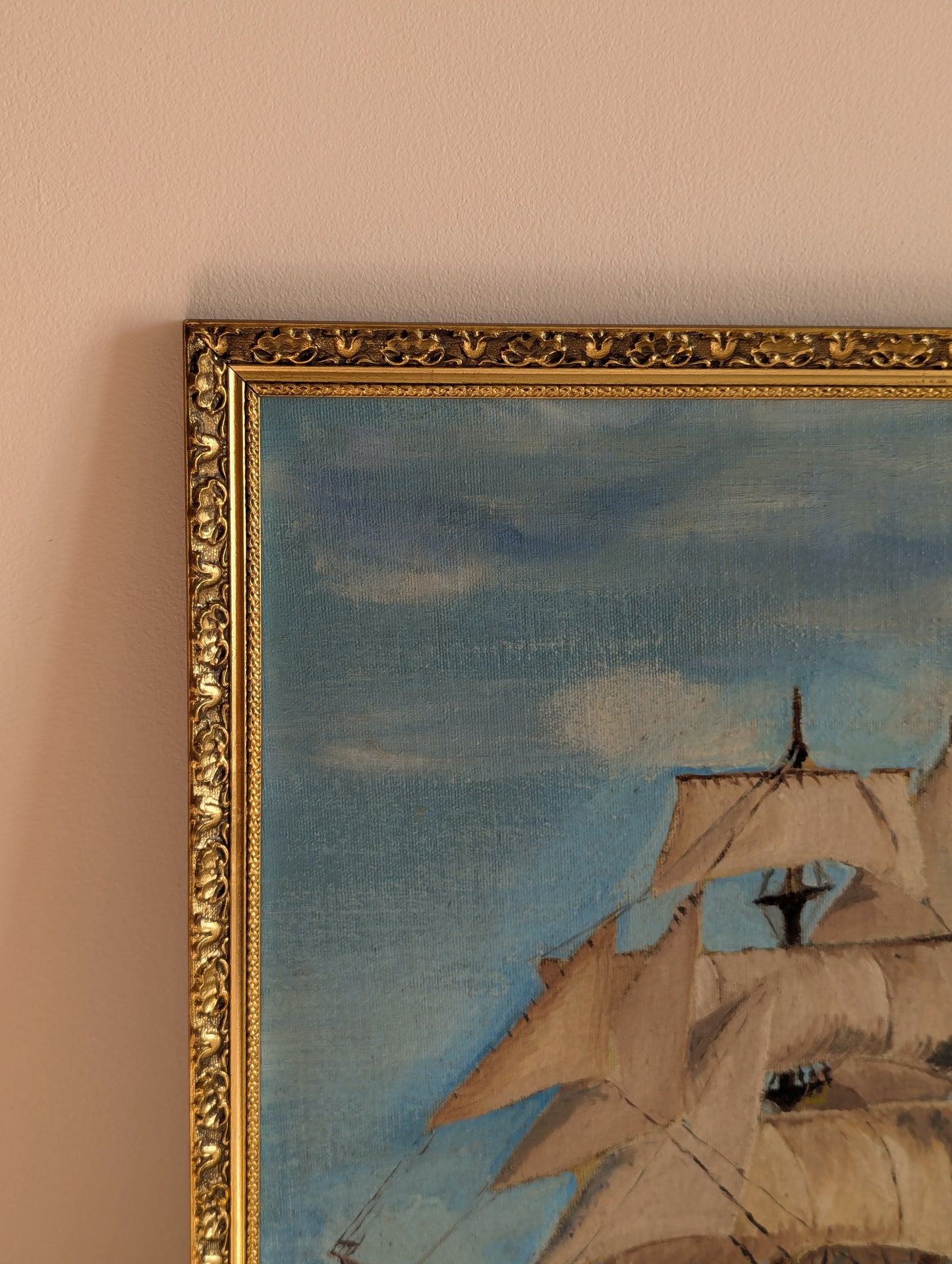 Gamble's Clipper Ship Framed Original Oil Painting