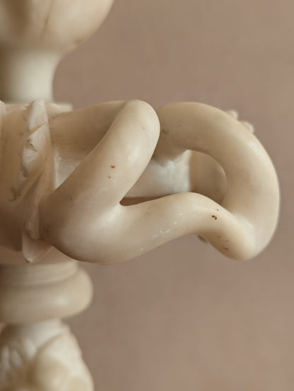 Italian 19th Century Alabaster Tazza Centerpiece