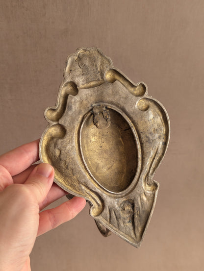 Silver Plated Brass Wall Sconce Candle Holders, Set of Two