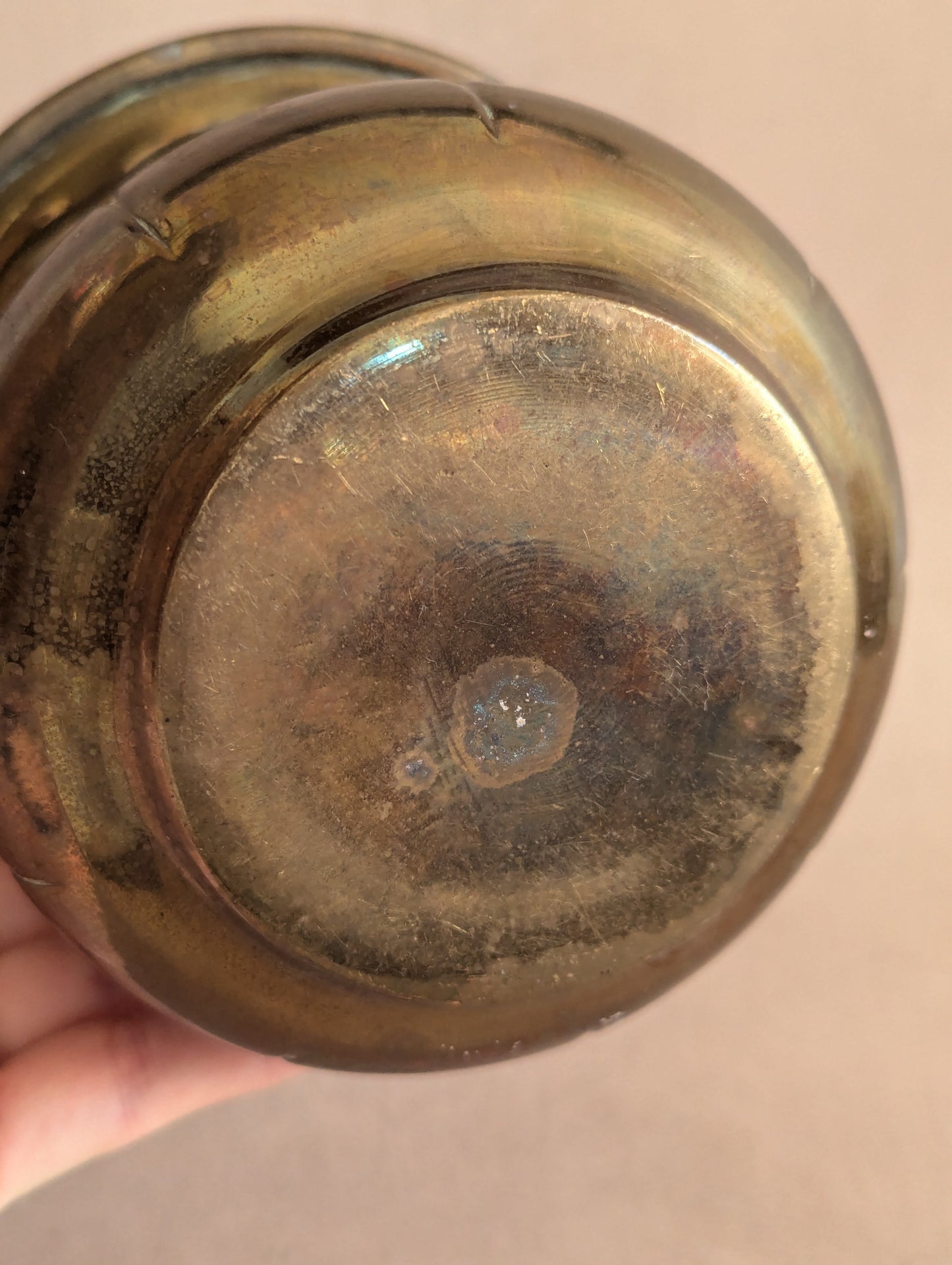 Small Art Deco Brass Tulip Shaped Planter