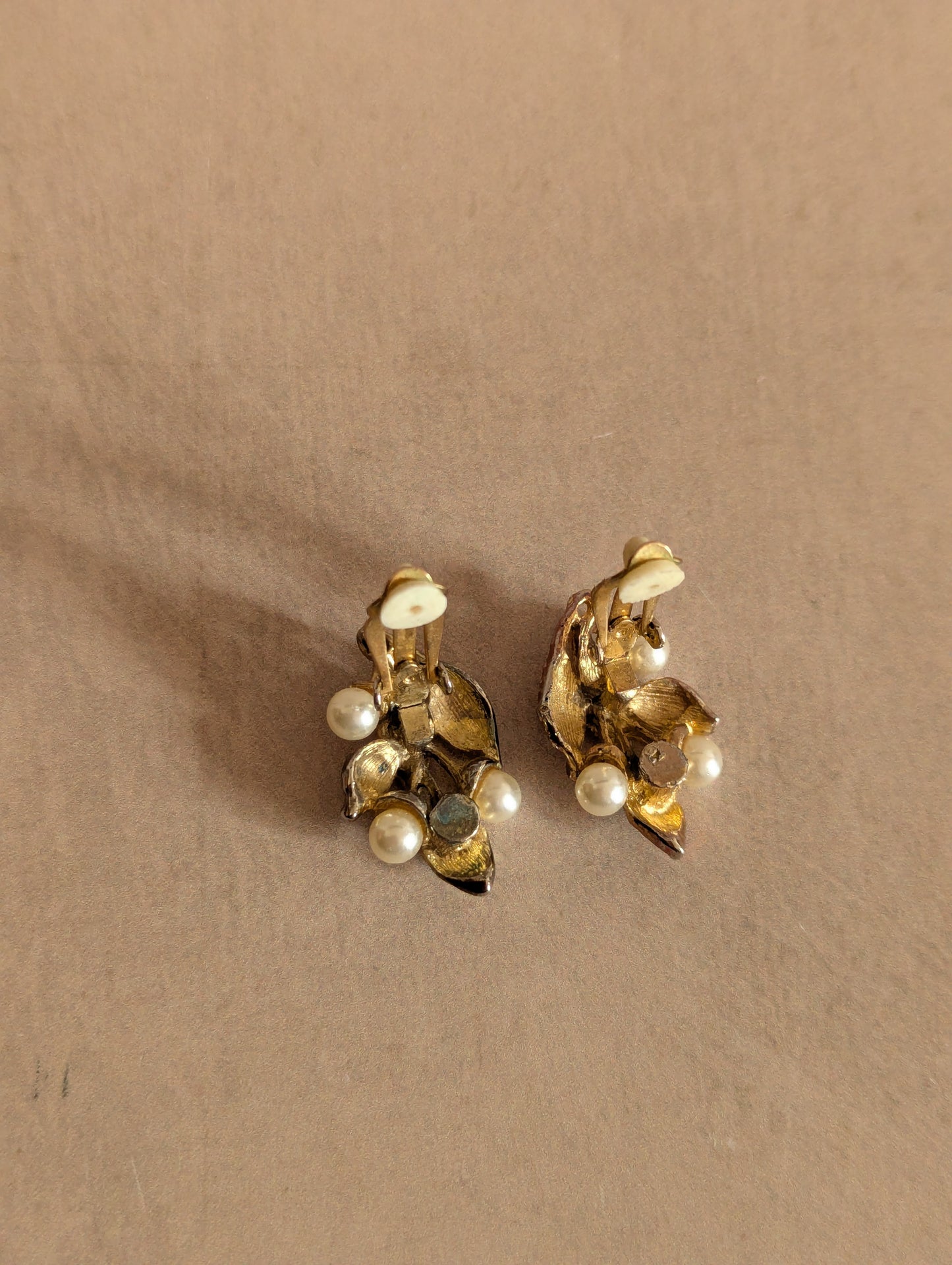 Emily Gold Tone Seed Pearl Clip On Earrings