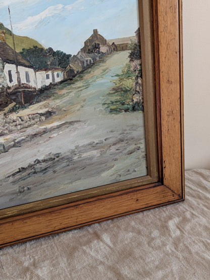 Small Boat at Rest Framed Original Oil Painting