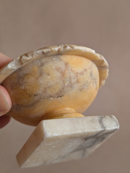 Miniature Italian 19th Century Alabaster Tazza Urn