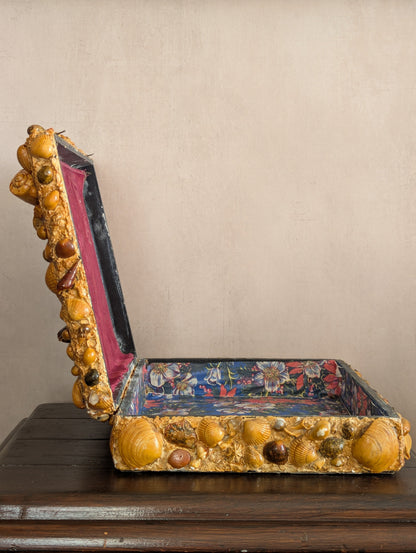 Large Victorian Shell Encrusted Storage Box