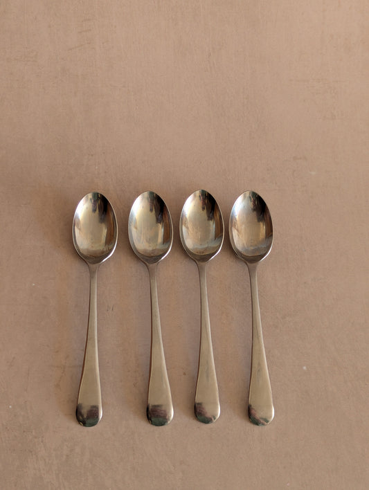 Firth Staybrite Pre-War Stainless Steel Spoons, Set of Four