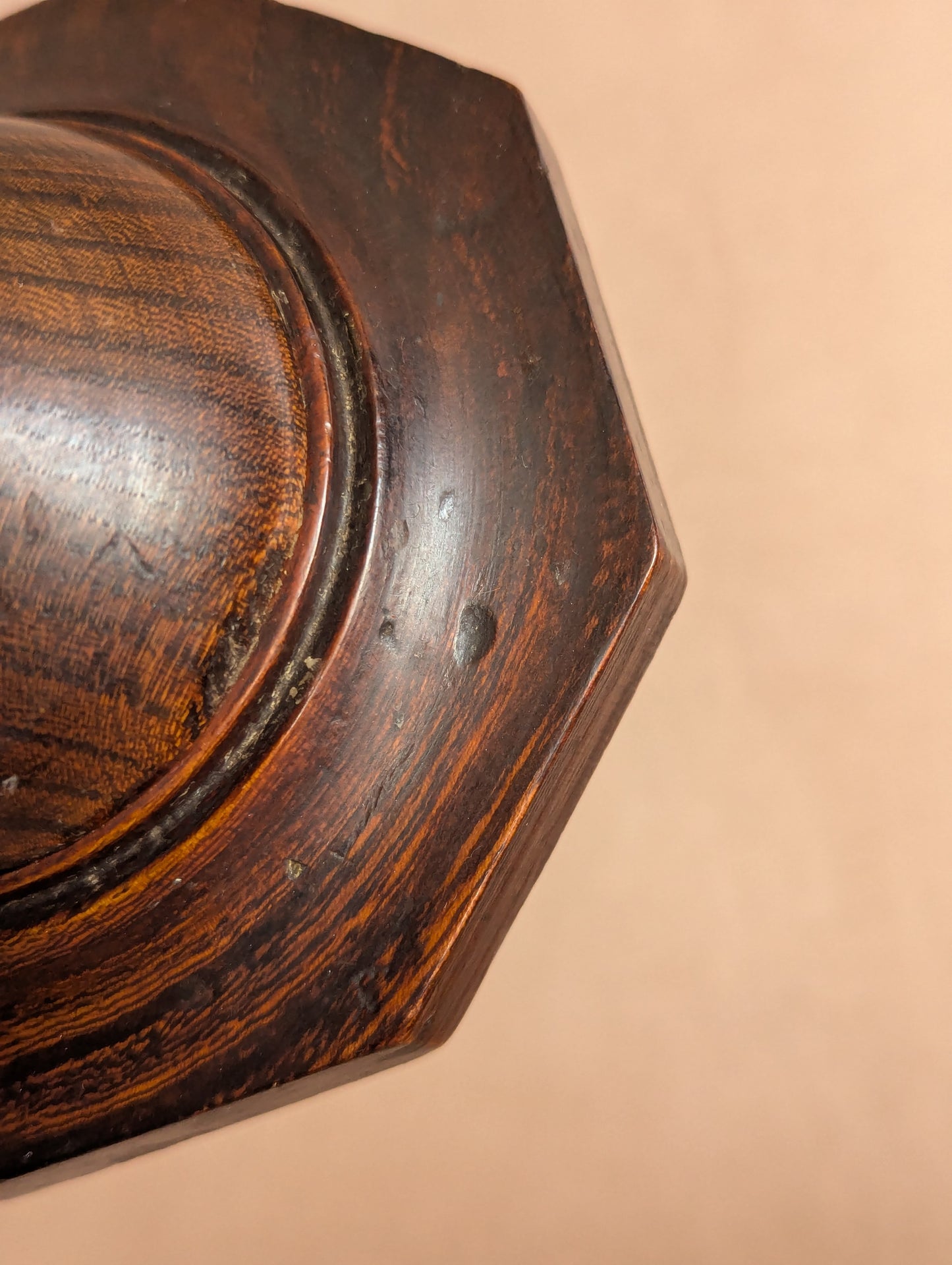 Victorian Oak English Candlestick Holders, Set of Two