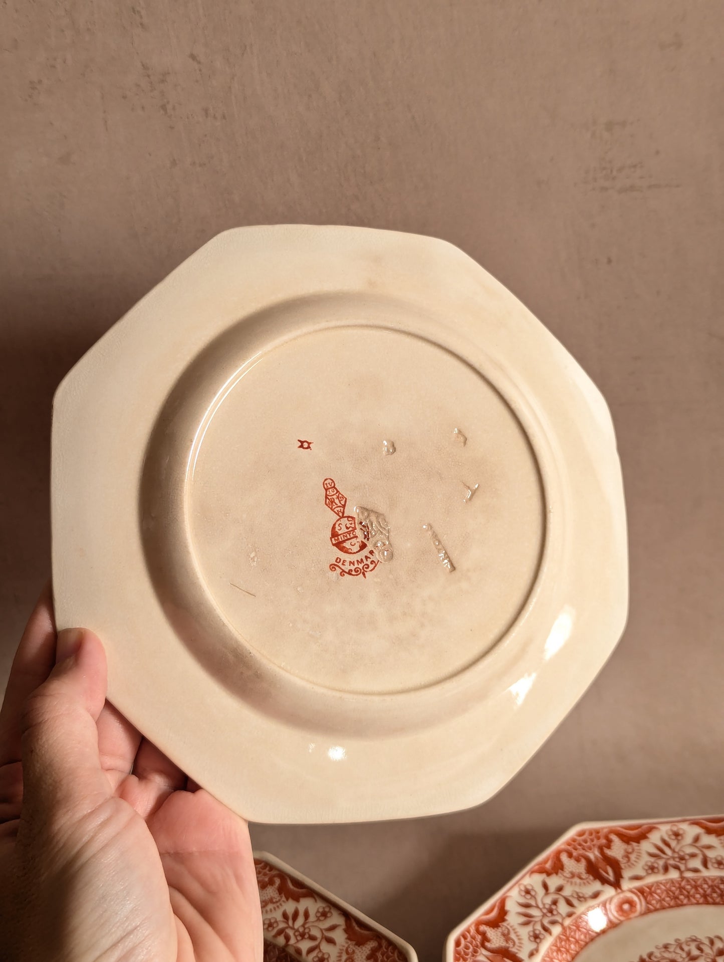Victorian Minton's Denmark Octagonal Side Plates, Set of Three