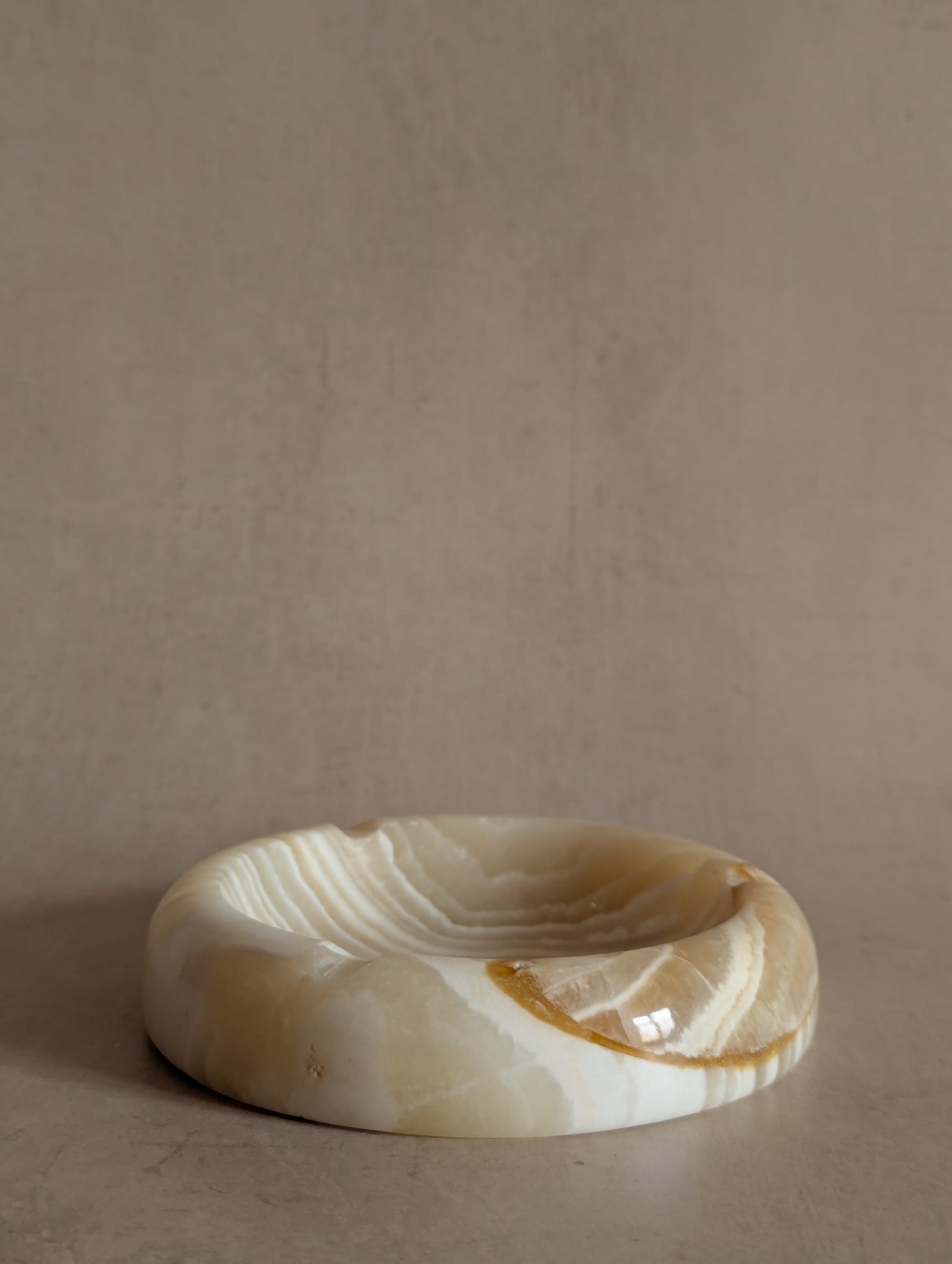Minimal Mid-Century White Onyx Ashtray