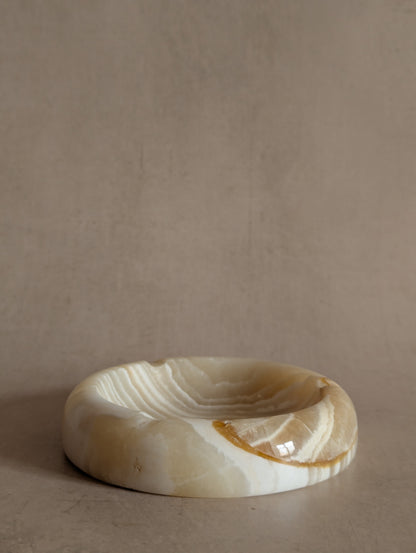 Minimal Mid-Century White Onyx Ashtray