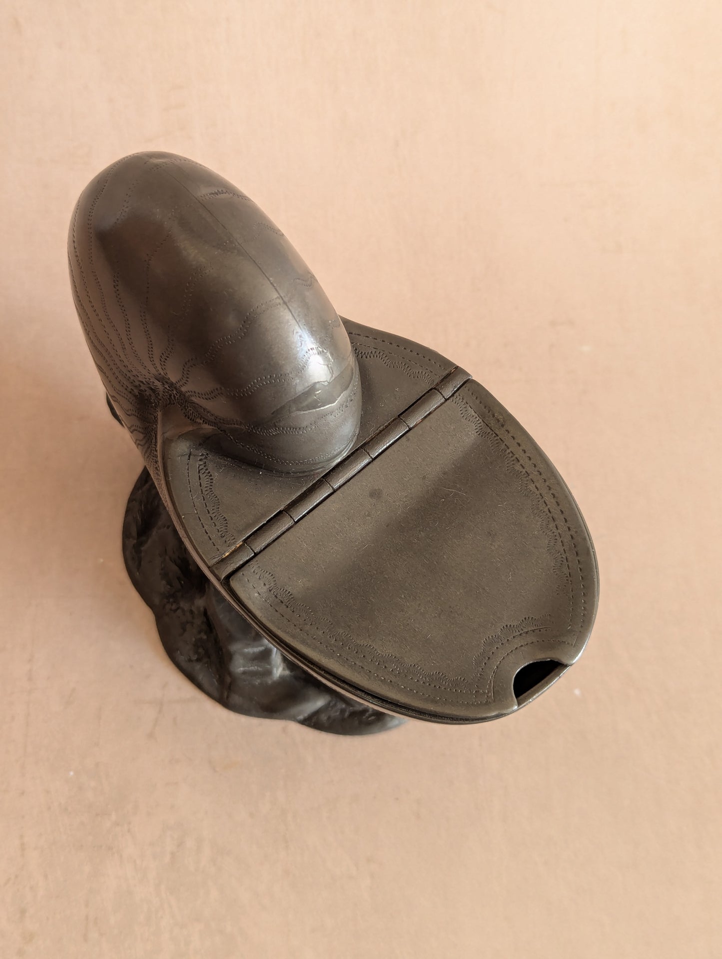 Pewter Nautilus Shell Spoon Warmer or Vase