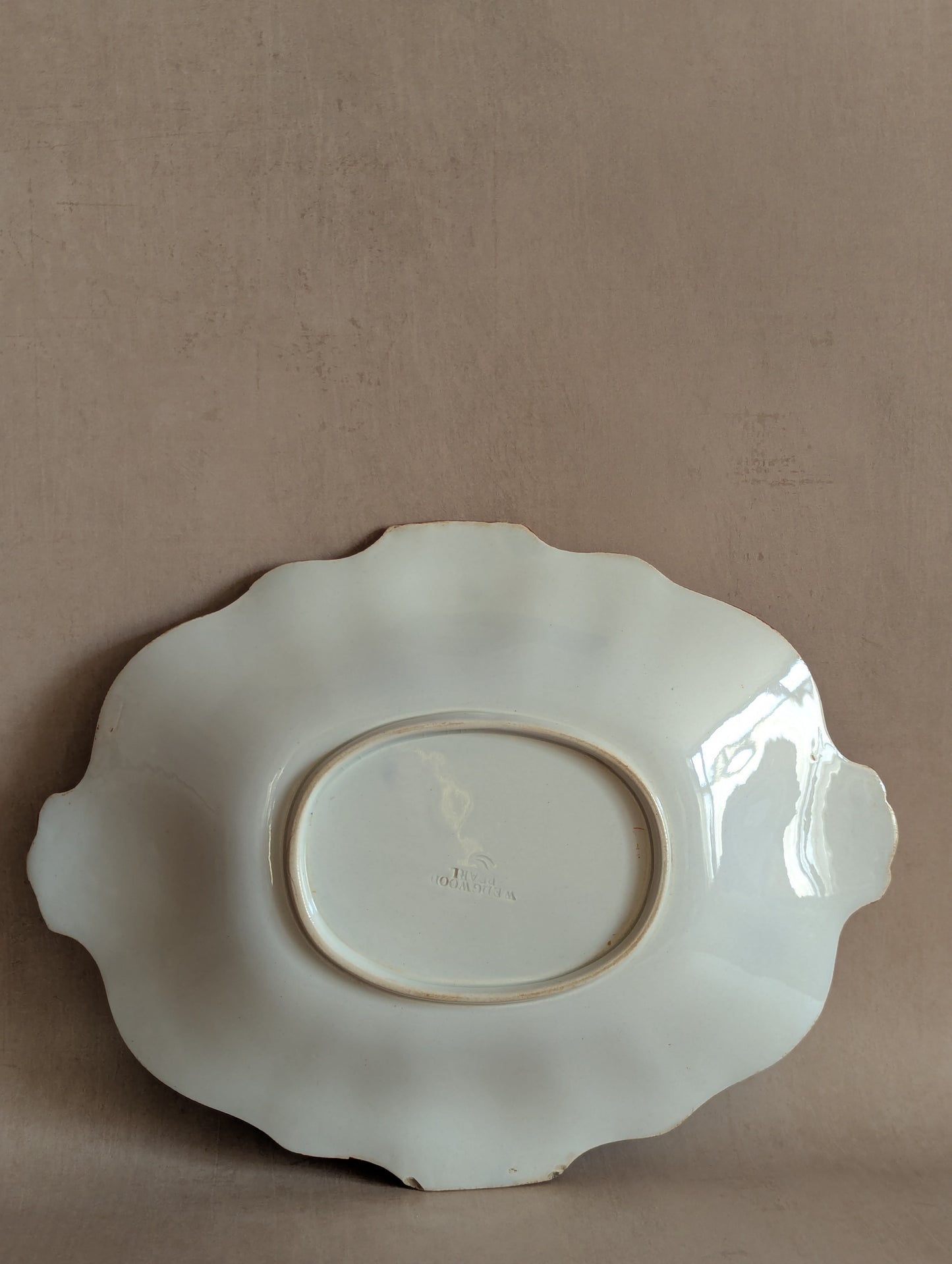 Wedgwood Pearlware Oval Scalloped Decorative Plates, Set of Two
