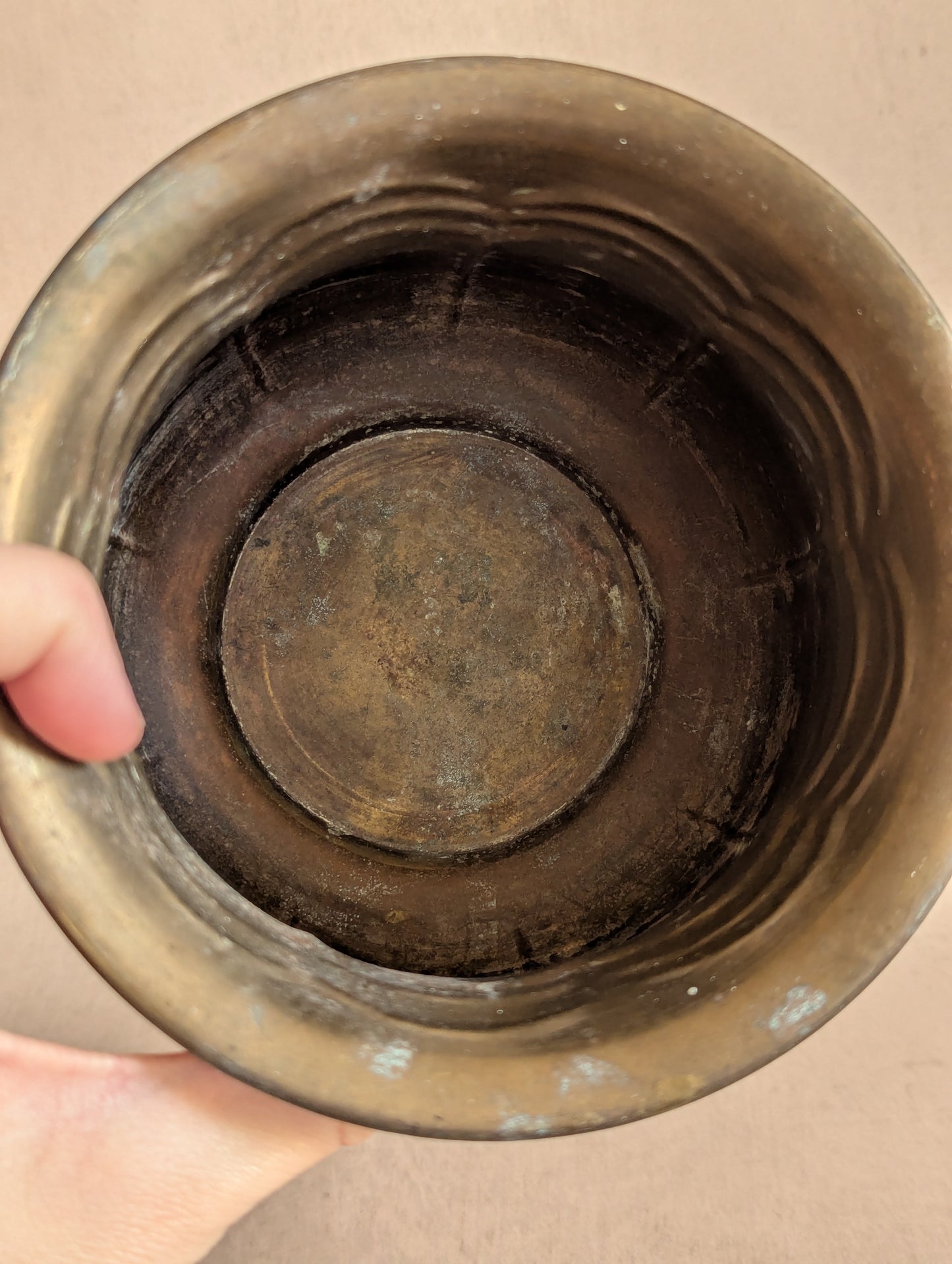 Small Art Deco Brass Tulip Shaped Planter