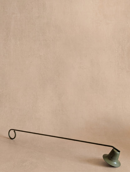 Rustic Green Extra Long Metal Farmhouse Candle Snuffer