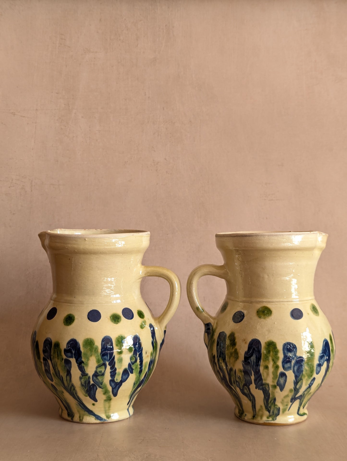 Handmade Earthenware Drizzle Jugs, Set of Two