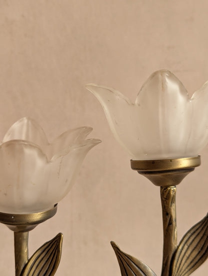 Frosted Flower Tealight Holders, Set of Three
