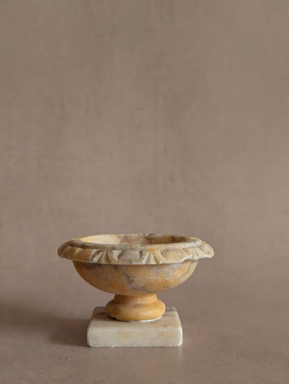 Miniature Italian 19th Century Alabaster Tazza Urn