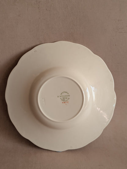 Silver & Pink Floral Art Deco Wedgwood Plate