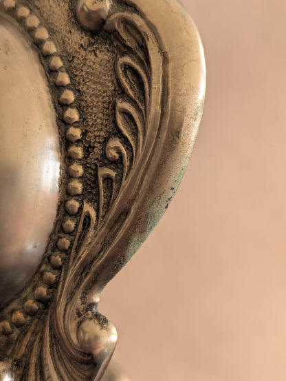 Silver Plated Brass Wall Sconce Candle Holders, Set of Two