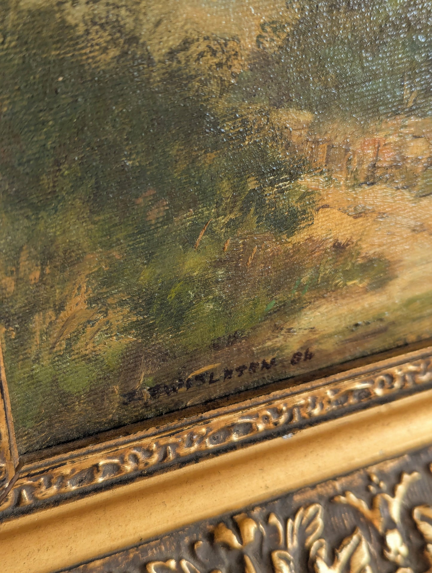 English Country Cottage Framed Original Oil Painting