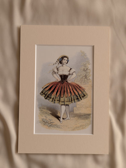 Original 19th Century Baxter Prints, Dancing Ladies, Set of 8