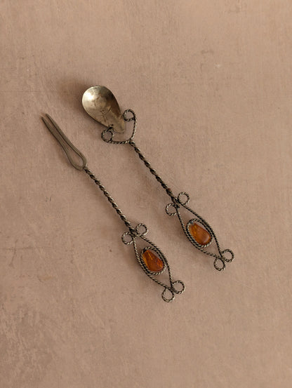 Arts & Crafts Amber Metal Cocktail Utensils