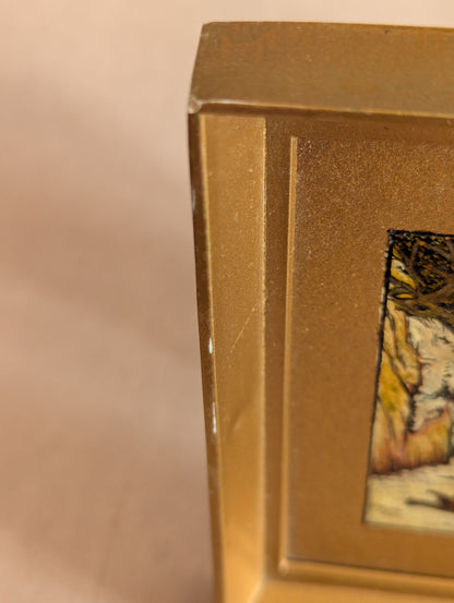 Miniature Golden Paintings by Roger John Chattaway - Set of Two