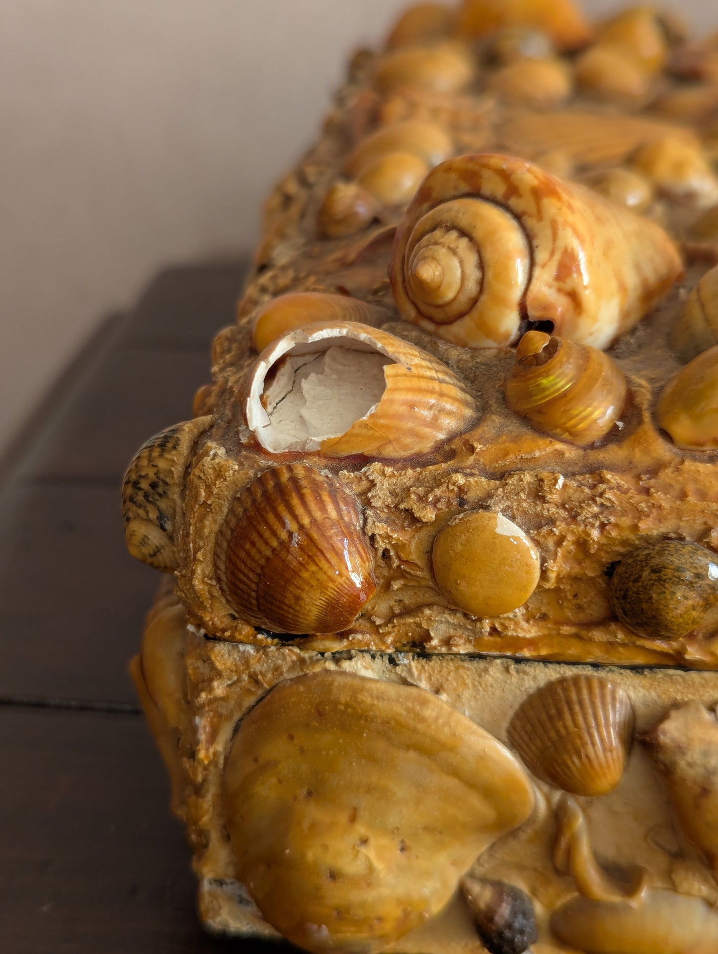 Large Victorian Shell Encrusted Storage Box