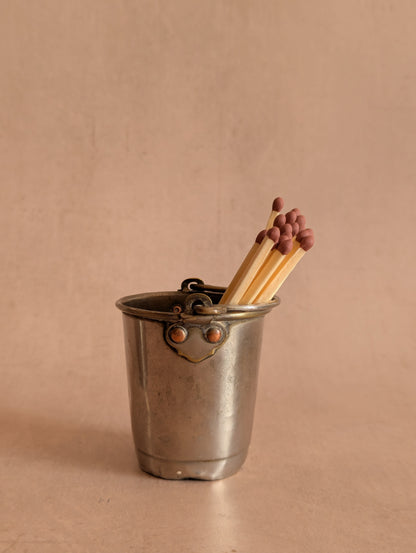 Victorian Silverplated Brass Match Striker Buckets, per Bucket