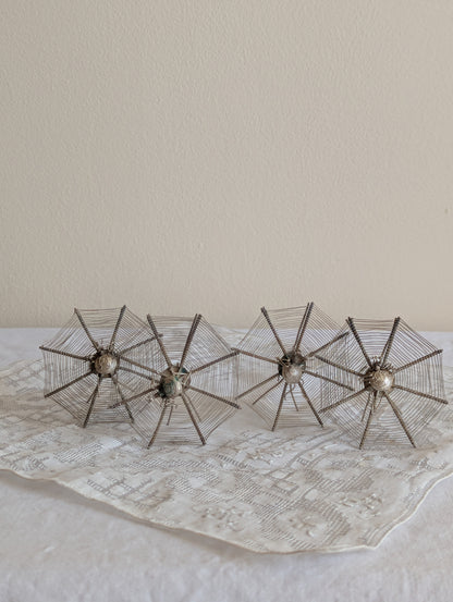 Victorian Spiderweb Place Card Menu Holders, Set of Four