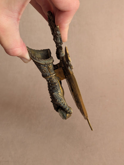 Medieval Knight Gauntlet Brass Desk Clip, Fantasy Gift or Movie Prop