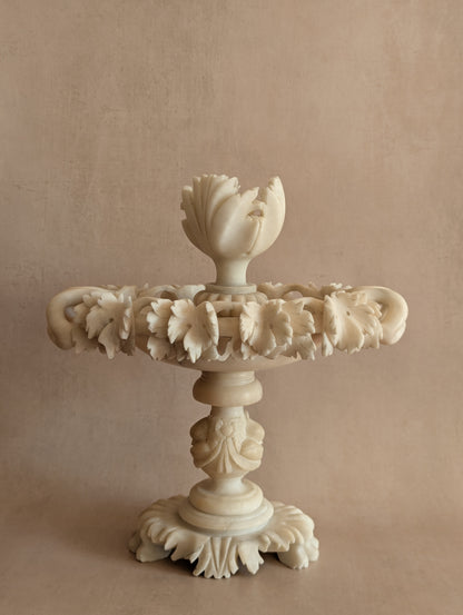 Italian 19th Century Alabaster Tazza Centerpiece