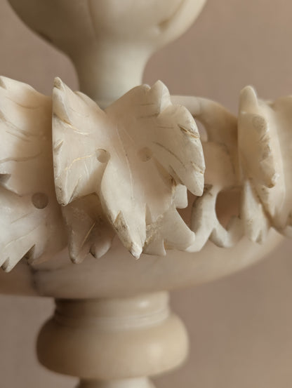 Italian 19th Century Alabaster Tazza Centerpiece