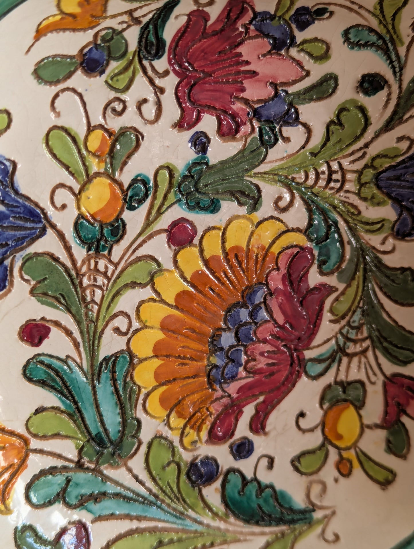 Italian Fratelli Fanciullacci Polychrome Square Ceramic Bowl