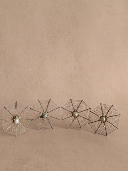Victorian Spiderweb Place Card Menu Holders, Set of Four