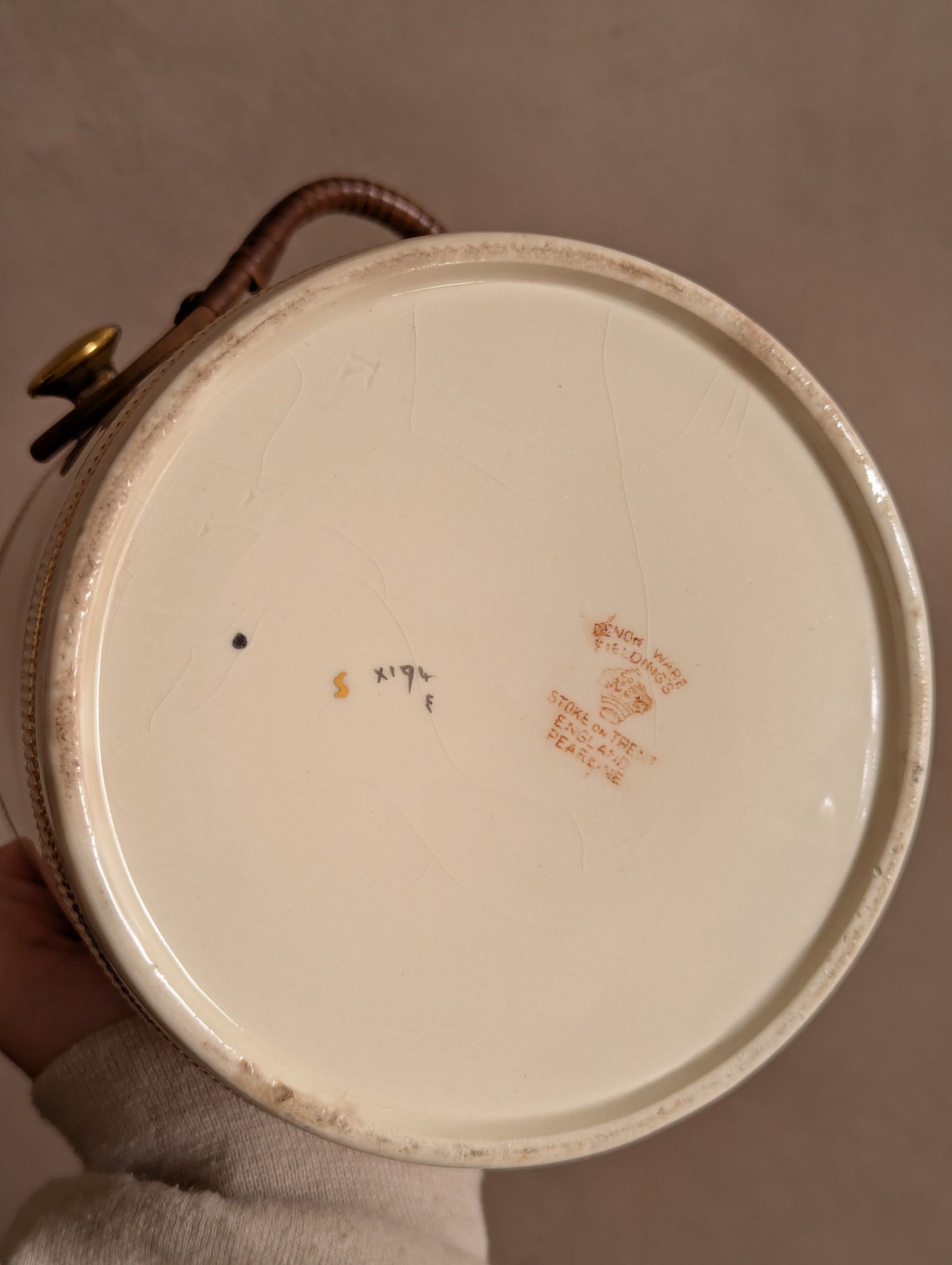 Devon Ware Fieldings Ceramic Lustre Biscuit Barrel