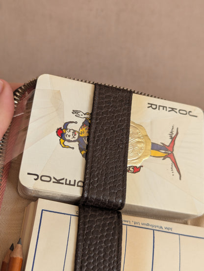 John Waddington Playing Cards in Zipper Case, Brand New