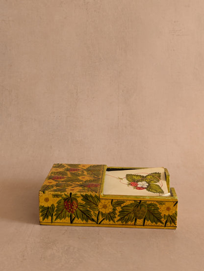 Strawberry Lacquered Paper Mache Notepad Set