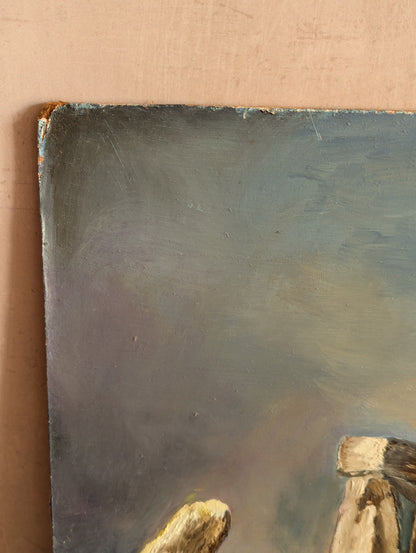 Stormy Stonehenge Oil on Board Expressionist Painting