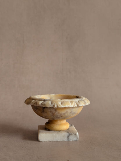Miniature Italian 19th Century Alabaster Tazza Urn