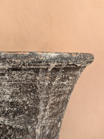 Blackened Terracotta Rustic Handmade Clay Pot