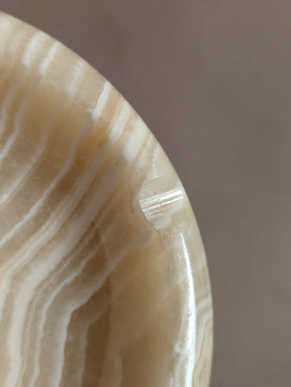 Minimal Mid-Century White Onyx Ashtray