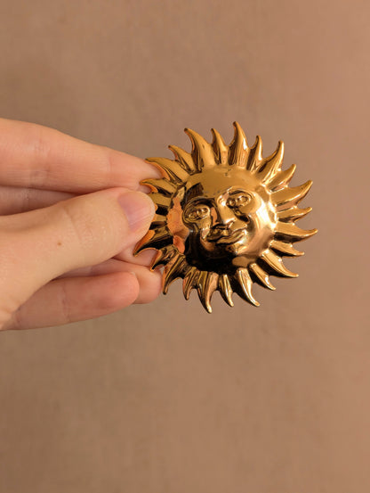 Celestial Sun Gold Tone Metal Napkin Rings, Set of 5