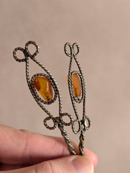 Arts & Crafts Amber Metal Cocktail Utensils