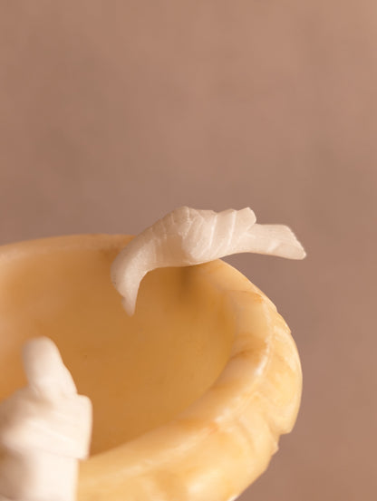 Italian Alabaster Grand Tour Miniature Bird Bath