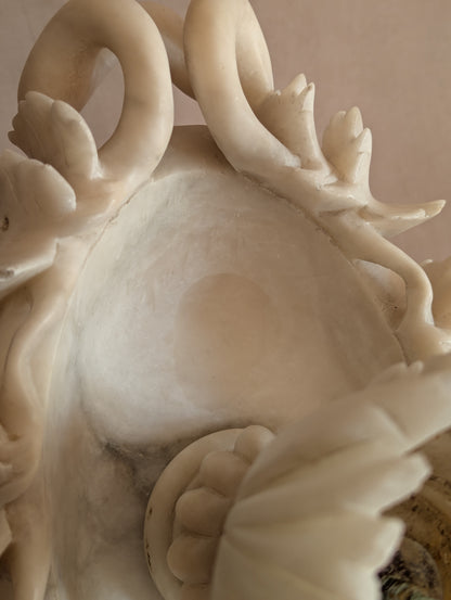 Italian 19th Century Alabaster Tazza Centerpiece