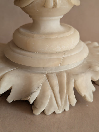 Italian 19th Century Alabaster Tazza Centerpiece