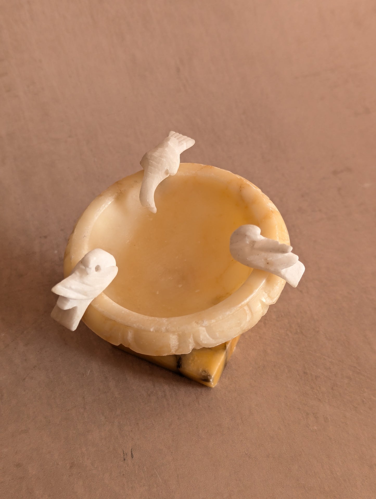 Italian Alabaster Grand Tour Miniature Bird Bath