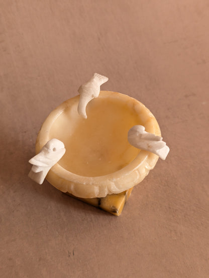 Italian Alabaster Grand Tour Miniature Bird Bath