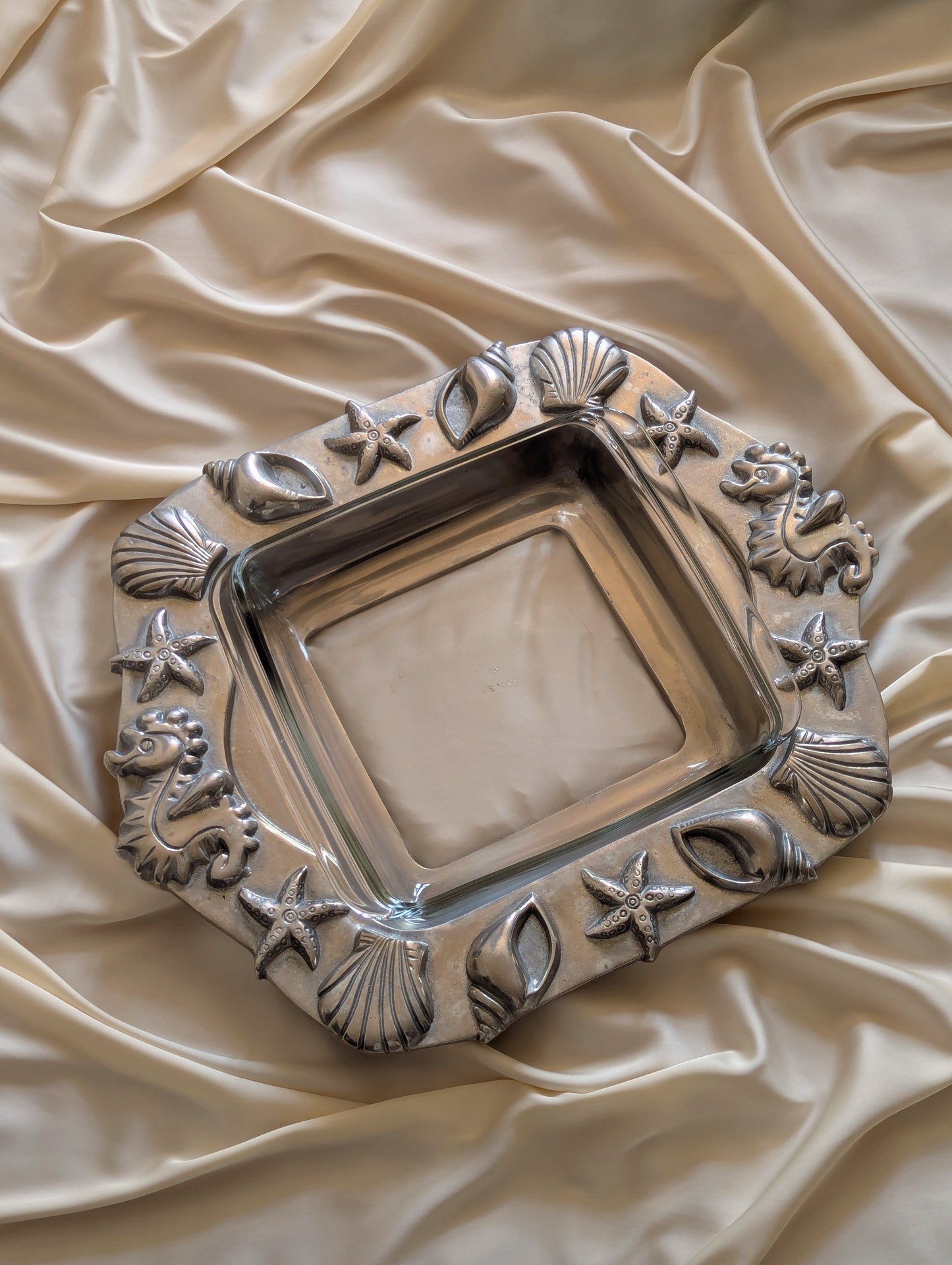 Mexican Aluminum Nautical Seahorse Serving Tray